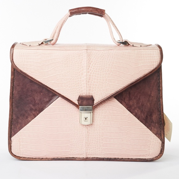 Massimilano Stanco Handbags - ❌ NWT Massimilano Stanco Leather Pink Briefcase